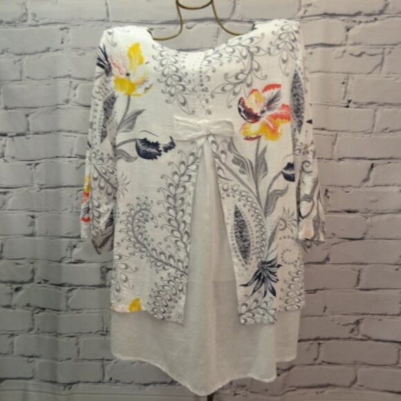 Bella Armore, Made In Italy Layered Summer Tunic w/Scarf NWOT - Picture 4 of 6